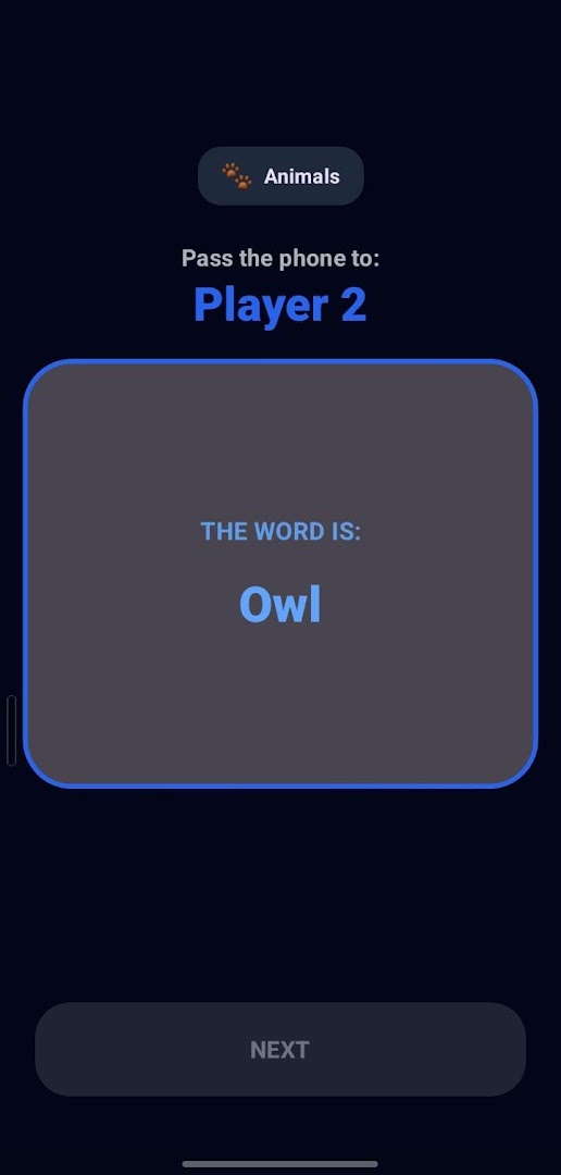 Pass the Phone Word Screen